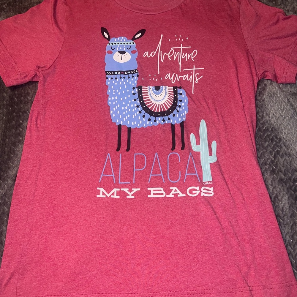 Women’s Llama Graphic T-Shirt - berry